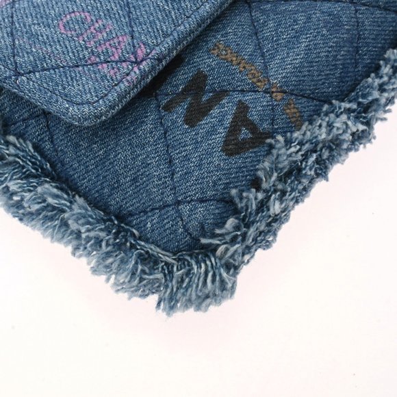 CHANEL Chanel Chain Pochette Blue AP2602 Women's Denim Shoulder Bag - Picture 7 of 13